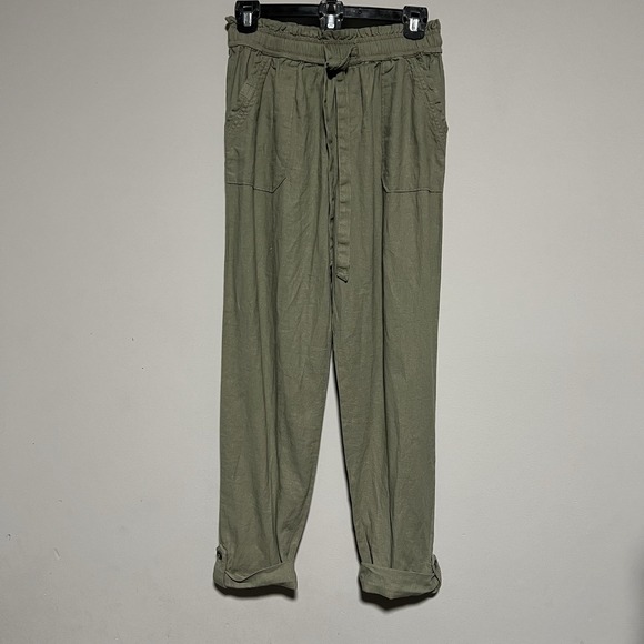 Jules & Leopold Pants - Sincerely Jules Women's Small Boho Convertible Pant Elastic Ruffle Waist NWT